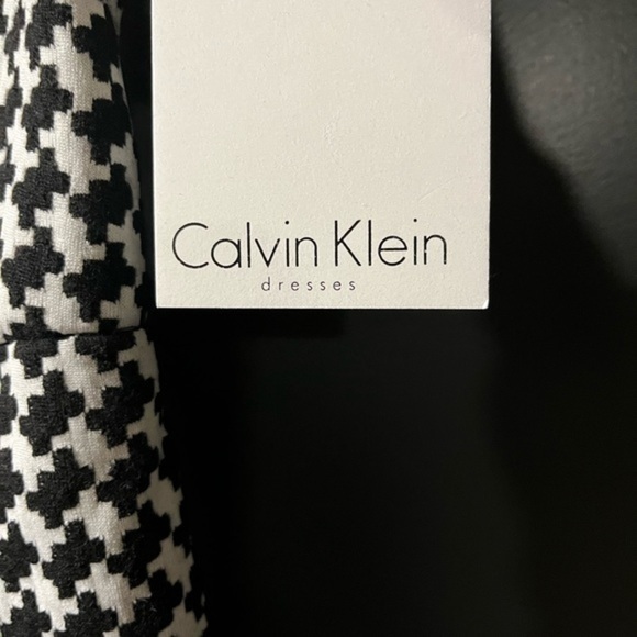 Calvin klein NWT black & white dress shell 87% polyester 20% rayon 3% spandex P - Picture 5 of 7